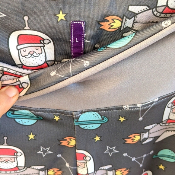 Santa Space leggings sz L - Picture 5 of 7